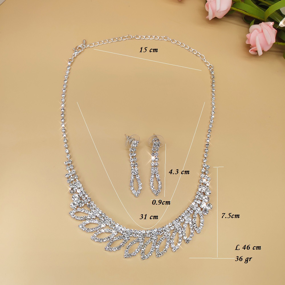 Bride Jewelry Clavicle Necklace Women's Diamond Set Wedding display picture 3