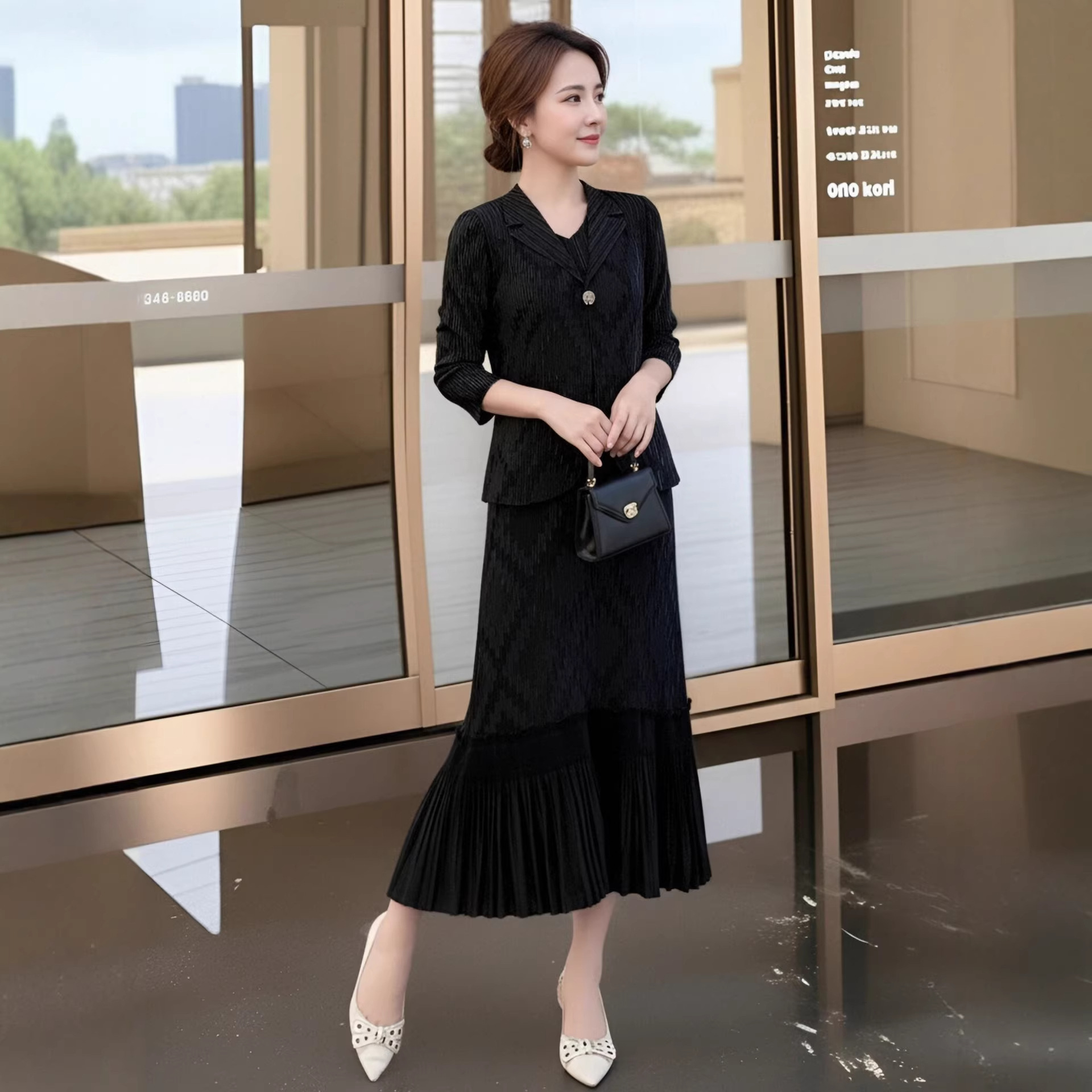 New Spring Elegant Two-Piece Dress Set for Women - Sophisticated and High-End Look, Slimming Fit, Perfect for Parties