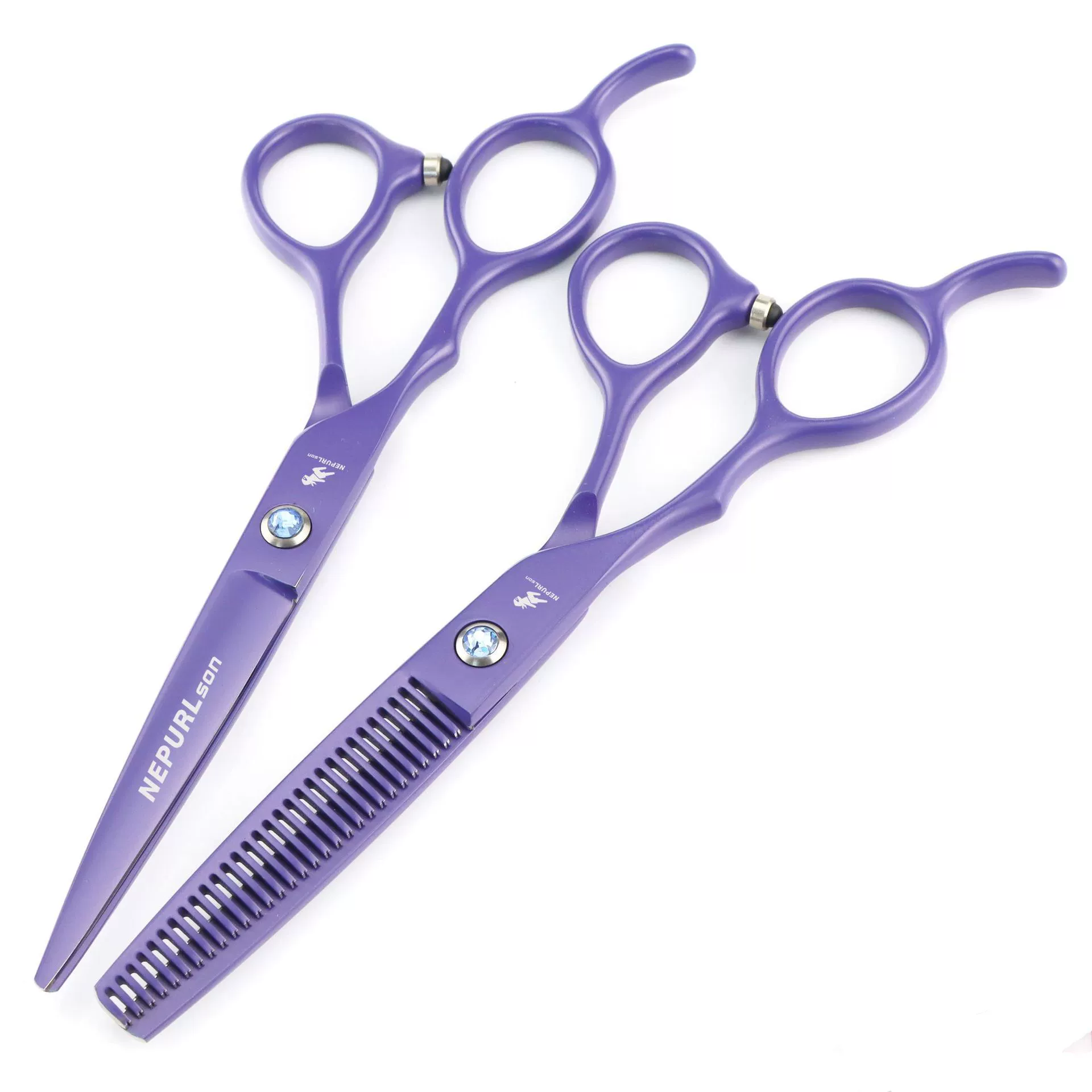 Painted violet left-handed scissors flat scissors straight scissors thin scissors left-handed scissors