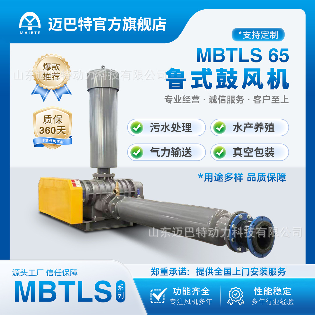 MBTLS65   鲁式鼓风机增氧机气力输送三叶罗茨风污水处理