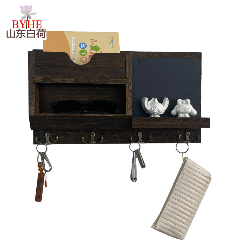 Amazon sala de estar colgante de madera pared colgante de pared estante de almacenamiento colgante de llaves de puerta de entrada marco de madera