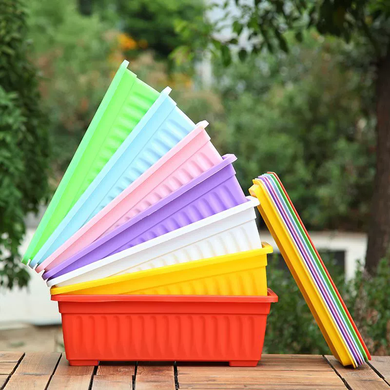 Балконный цветочный горшок Пластиковый Цветочный и овощной горшок Большой прямоугольный горшок для посадки овощей Балконный горшок для посадки овощей Цветочная посадка овощей