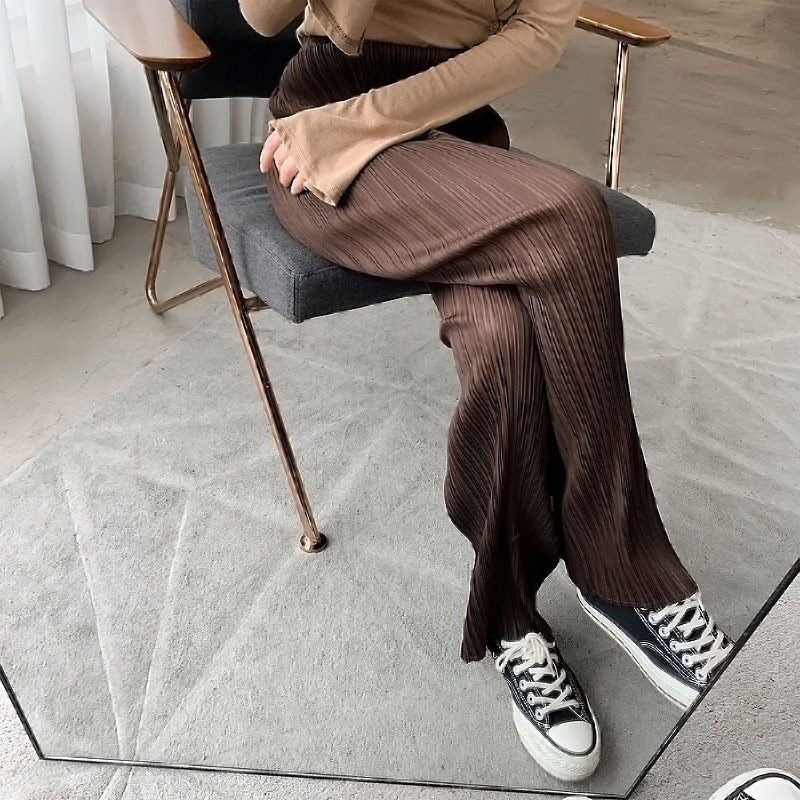 Nine-point Pants Three-house All-match Pleated God Pants Four Seasons Wearable Sag Good Loose Slim Slimming Straight Waist Multi-color