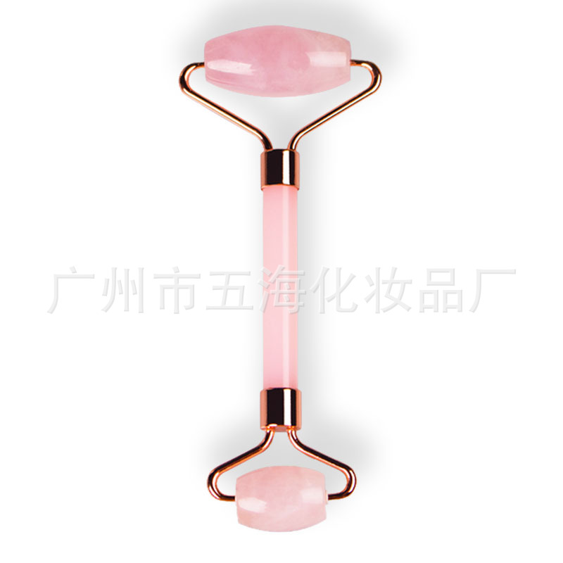 Venta directa de fábrica polvo de cristal en forma de corazón raspado Xiuyu Jade rodillo masajeador facial masaje de belleza en stock al por mayor