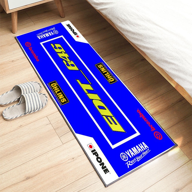 Cross-border Amazon temu motorcycle logo crystal velvet floor mat bedroom dirty easy to take care of bedside blanket in stock