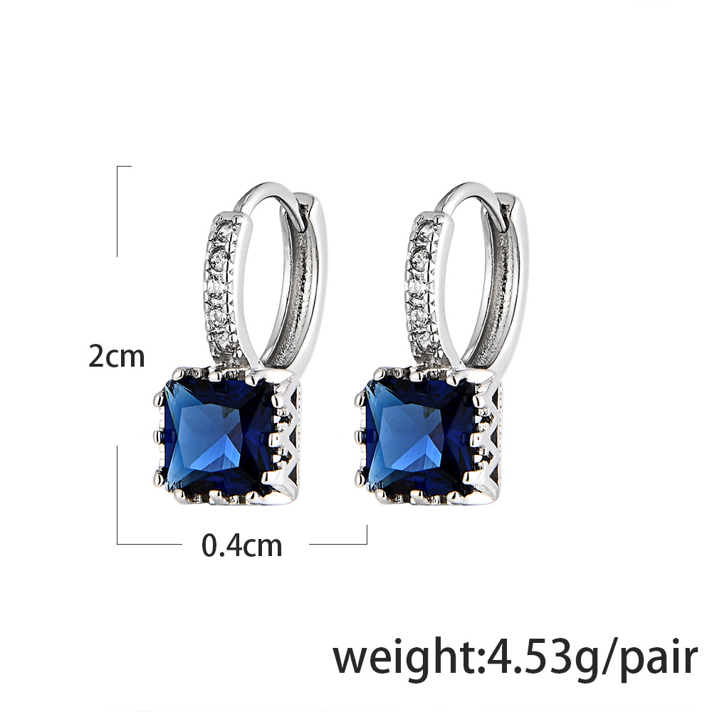 Fashion Square Copper Inlaid Zircon Ear Buckle Wholesale Nihaojewelry display picture 28