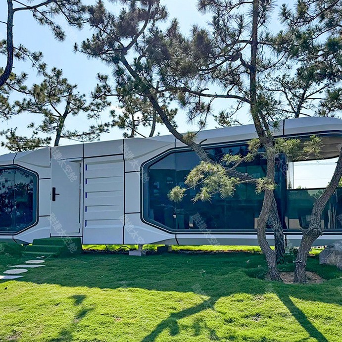 Rongjie cápsula espacial de empalme modular habitación móvil diseño antiestático a prueba de explosiones casa de familia al aire libre sala de actividades sala de sol
