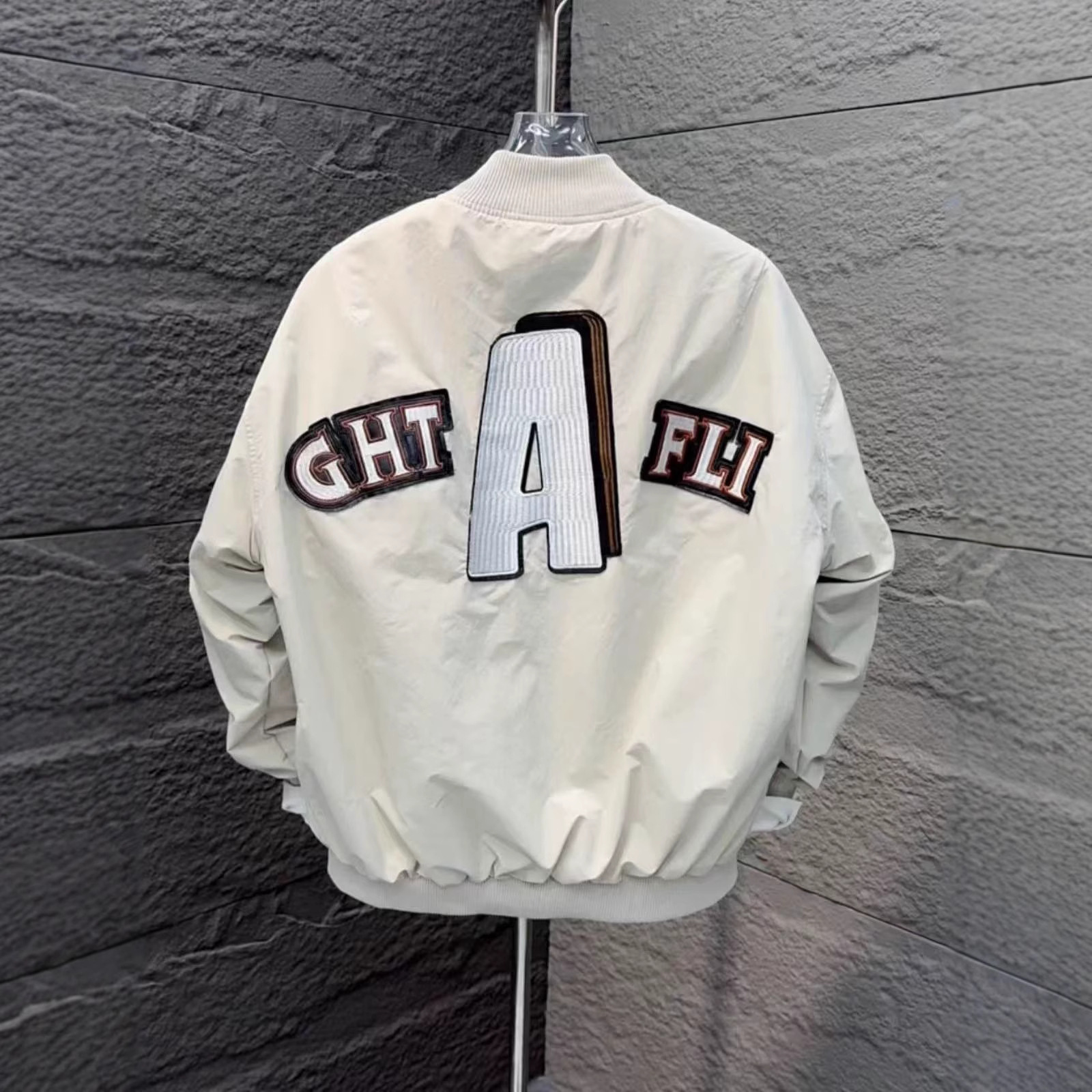 Besticktes Baseballtrikot, trendige Arbeitskleidung für Herren, vielseitige Fliegerjacke_voghion.com