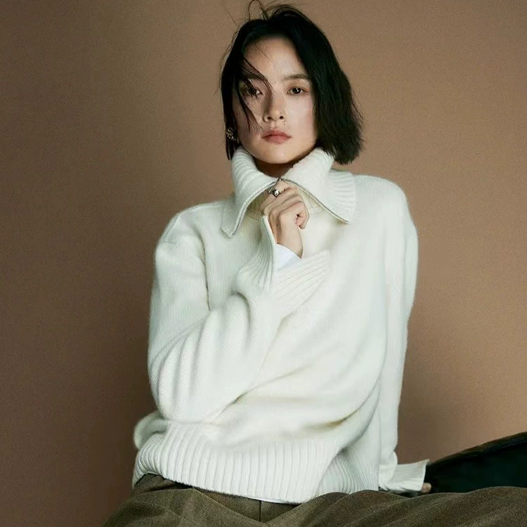 ROW王牌Lo*opana 600G高克重纯全羊毛针织 复古粗针造型法式慵懒