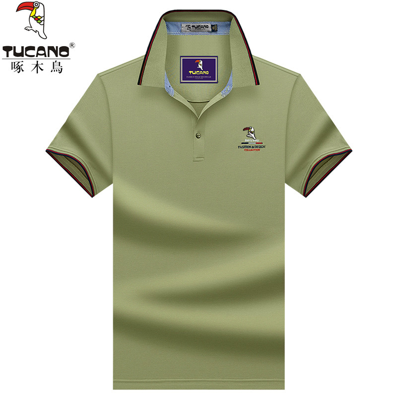 Woodpecker Summer Men's T-shirt New Short-sleeved Polo Shirt Lapel Embroidered Label Half-sleeved Loose Casual Business Men's Clothing Woodpecker Summer Men's T-shirt New Short-sleeved Polo Shirt Lapel Embroidered Label Half-sleeved Loose Casual Business Men's Clothing
