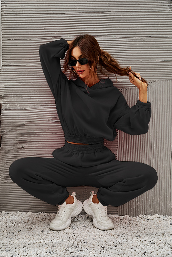 Casual Solid Color Polyester Patchwork Pleated Pants Sets 2 Piece Set