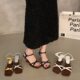 Wedge Sandals Women's Outer Wear 2025 Summer New French Retro Buckle High Heels Not Tired Feet Roman Shoes