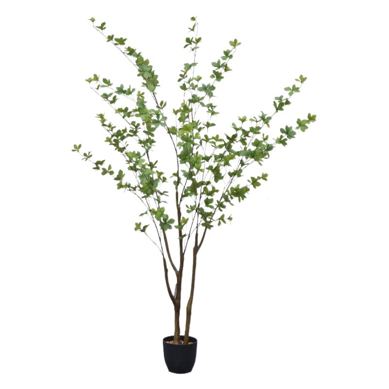 Planta Artificial Verde, Árbol Campana Japonés en Maceta, Planta Grande de Interior para Decoración de Piso, Hogar, Ventana, Árbol Artificial, Flor Artificial