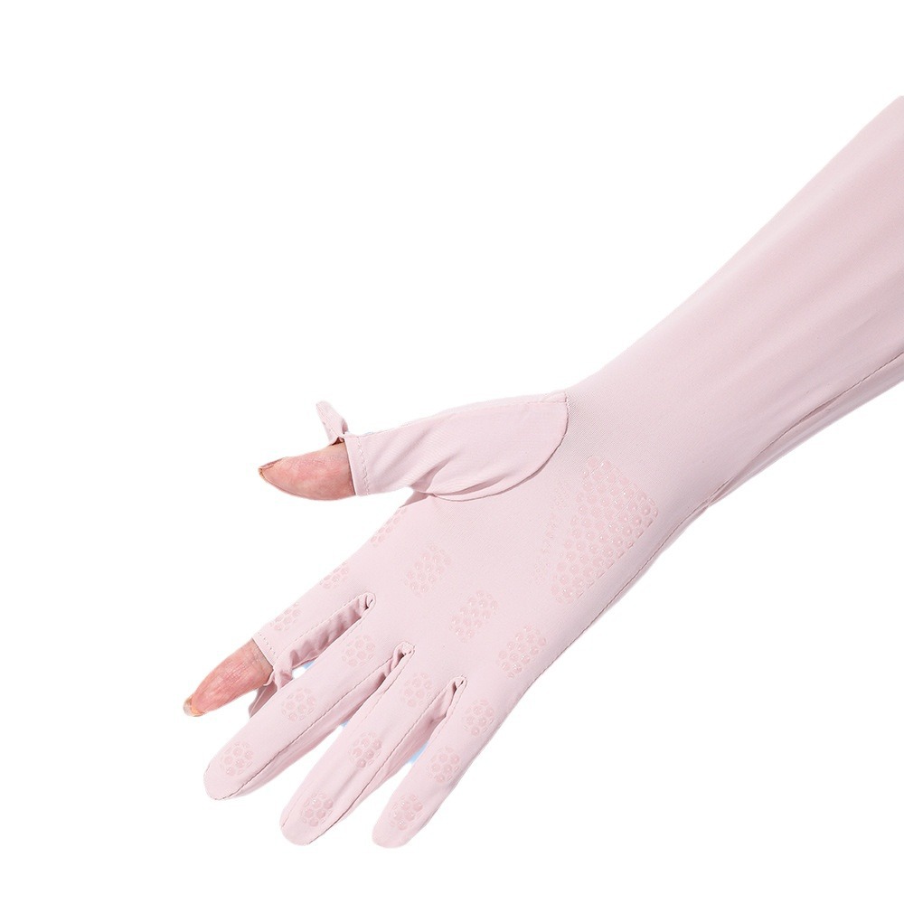 Verano al aire libre hielo seda sol protección oversleeve mujeres conducción protección solar protección UV guantes alargados antideslizante manga
