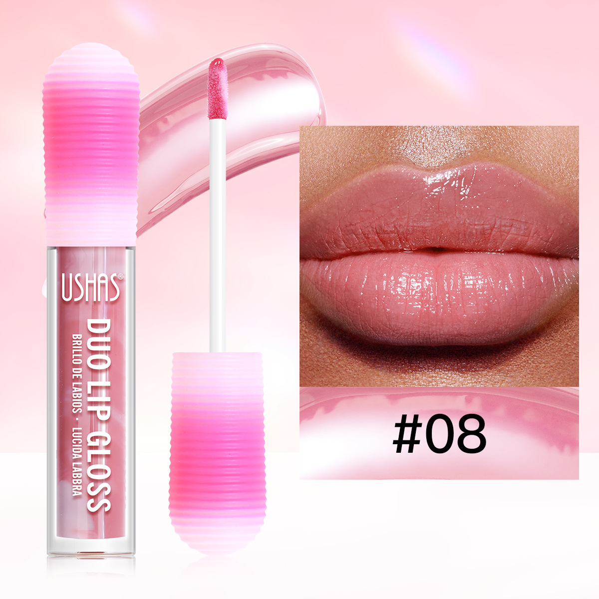 USHAS European and American Cross-border spot lápiz labial líquido esmalte de labios brillo de labios taza antiadherente brillo de labios no decoloro UC062