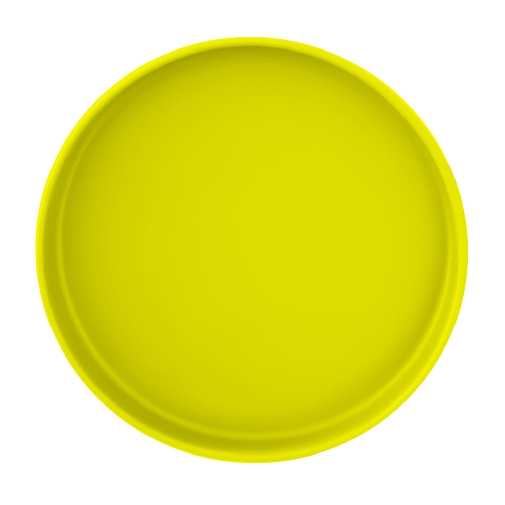 밝은 노란색 둥근 접시