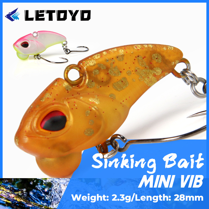 LETOYO sumergido VIB 28mm/2,3g Luya cebo duro solo gancho tiemble trucha cebo