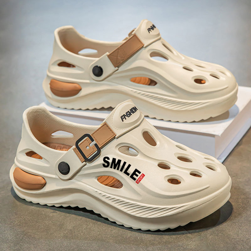 Zapatos con agujeros para hombres verano 2025 nuevo estilo de conducción, pisando mierda, deportes al aire libre, playa, sandalias de gama alta Baotou para hombres