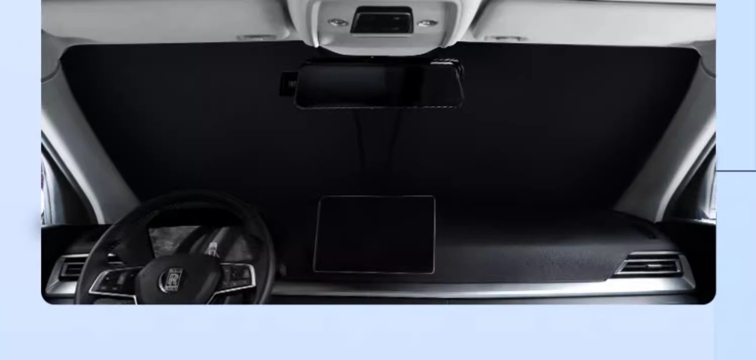 Car sun visor silver-coated sun visor double ring titanium silver front visor summer sun protection and heat insulation sun visor folding sun visor