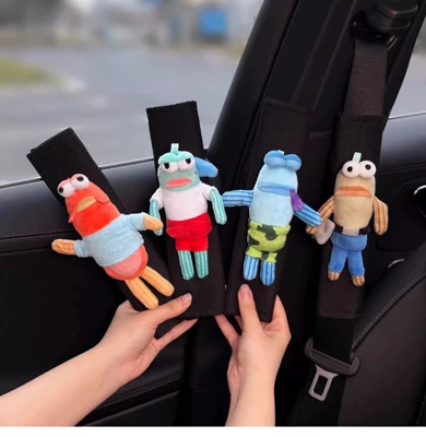 Seat belt shoulder pad, Cute Cartoon Car Seatbelt - set-of-4-small-fish-safety-belt-shoulder-pads