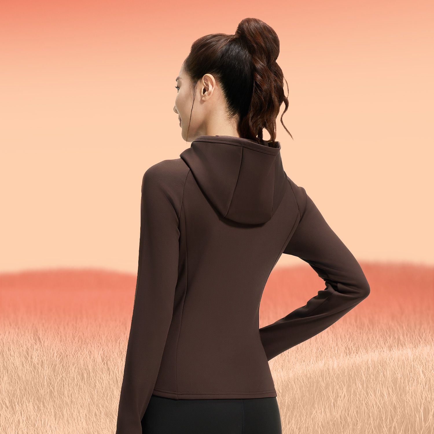 Juyitang otoño e invierno más traje deportivo de terciopelo cintura casual fitness delgado traje de yoga con capucha mujeres image 4