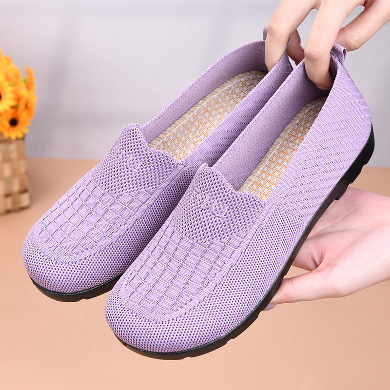 Old Beijing Cloth Shoes for Women Summer New Authentic Mesh Breathable Non-Slip Soft Sole Mom's Shoes for Middle-Aged and Elderly People, Comfortable and Not Tiring for Feet