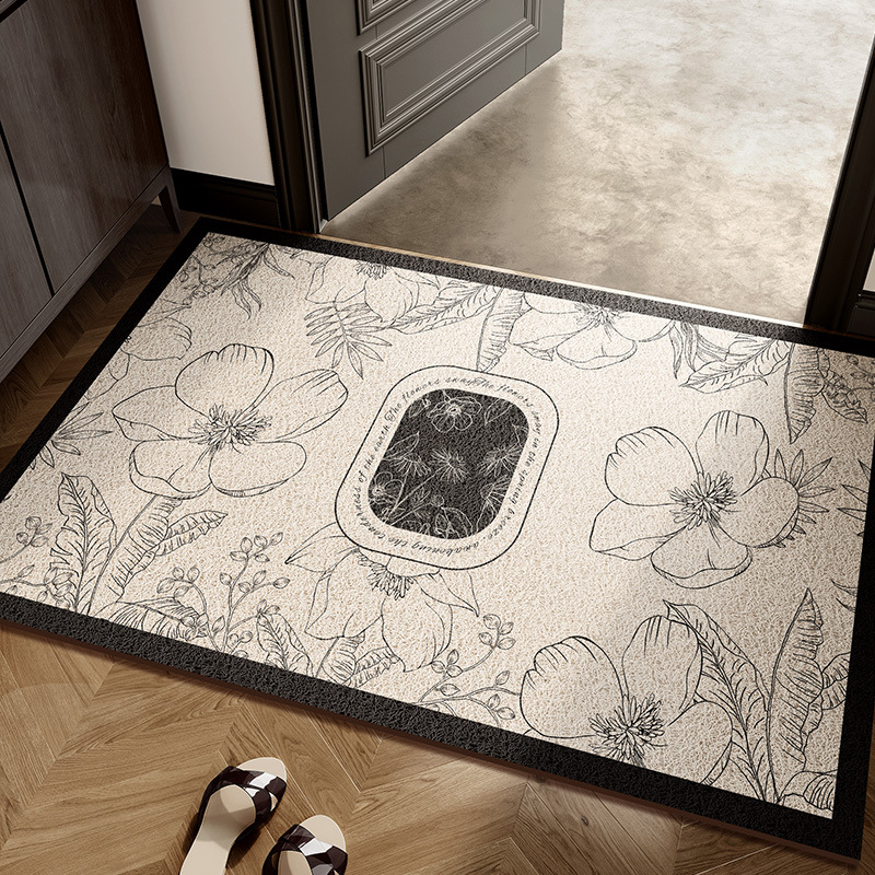 Door High-End Feel Dirt-Removing Silk Loop Foot Mat Entrance Hall Carpet Dirt-Resistant Non-Slip Customizable_voghion.com