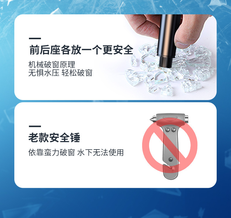 Car Window Breaker with Phone Number Plate, Multi-Functional Safety Hammer, Temporary Parking Sign, Car Escape and Life-Saving Artifact