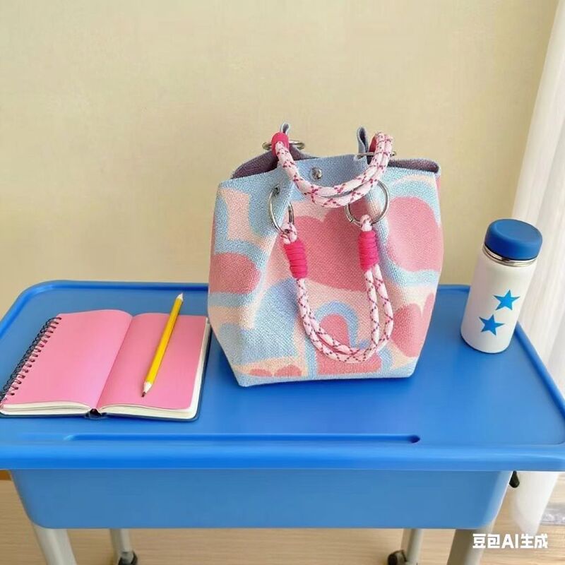 日韩新款针织手拎包便携班外出物大容量手提通勤托特小方包手提包|undefined