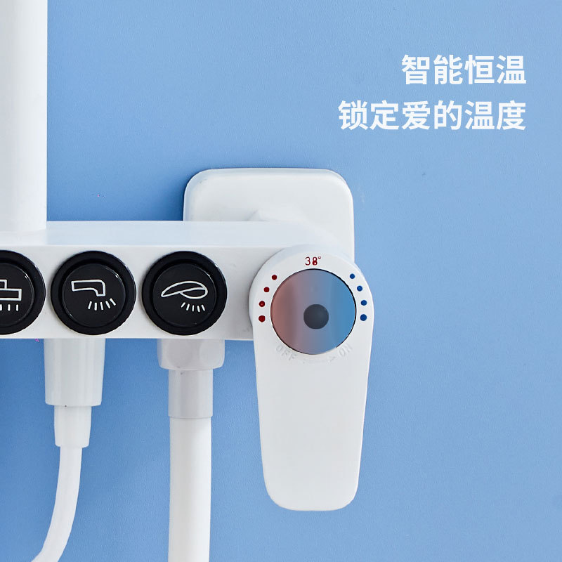 Bathroom Full Copper White Shower Set Household Bathroom Constant Temperature Shower Shower Booster Nozzle Set Bathroom Full Copper White Shower Set Household Bathroom Constant Temperature Shower Shower Booster Nozzle Set