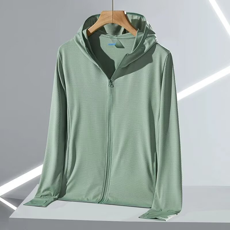 Verano al aire libre delgada seda de hielo ropa de protección solar chaqueta hombre ropa de protección solar ligera chaqueta de protección solar de mujer UV