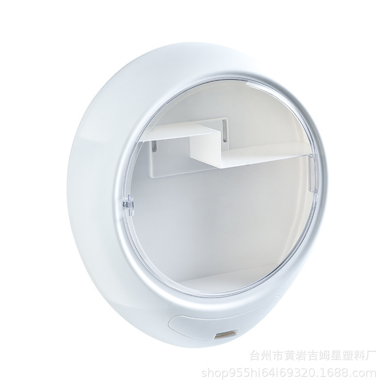 多機能壁掛け化粧品収納棚トイレ穴なしスキンケア棚防水防塵ボックス|undefined