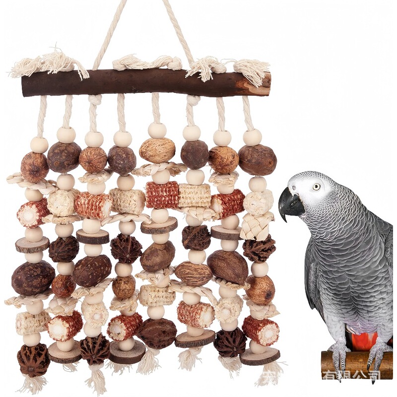Large Parrot Waterfall Fruit Chewing Toy Bird Supplies Birdcage Accessories Cockatiel Grey Parrot Bird Toy