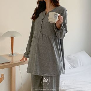in stock 6197 Korean version of spring and autumn home clothing pajamas maternal confinement clothing modal pregnancy delivery discharge clothing