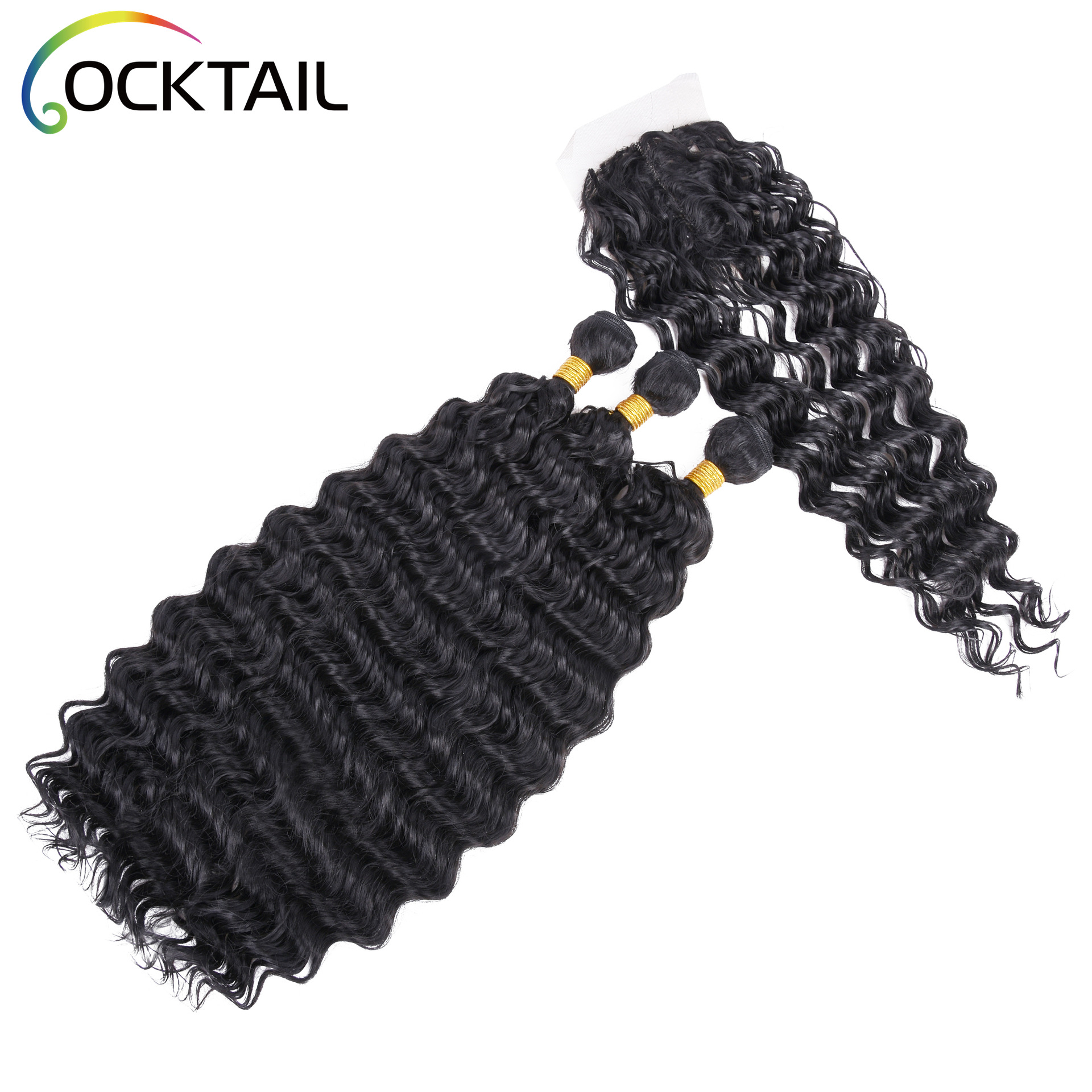 ONDA profunda Kanekalon fibra química cortina de pelo ventas directas de la fábrica 3 + 1 Tarjeta de seda de fibra química cortina de pelo