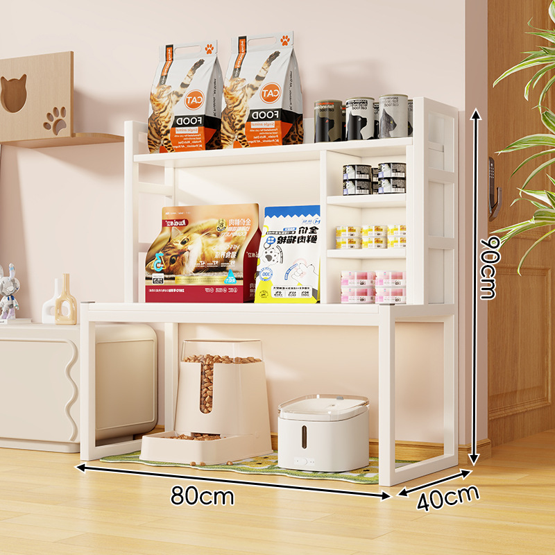Estante Organizador Multicapa para Gatos de Acero y Madera para Sala de Estar