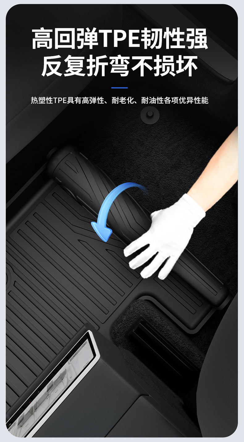 Suitable for Tesla Model Y Model 3, All-Weather Tpe Car Floor Mats and Trunk Mats