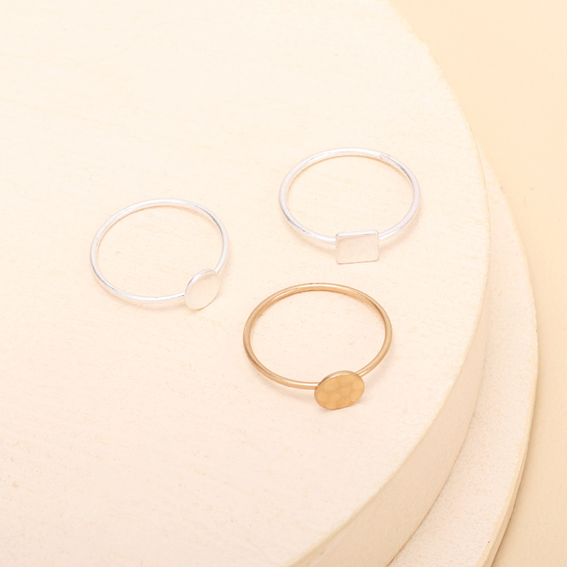 2g Weight Women'S Gender One Size Size Wholesale Jewelry Square Round Ring Set Nihaojewelry 1
