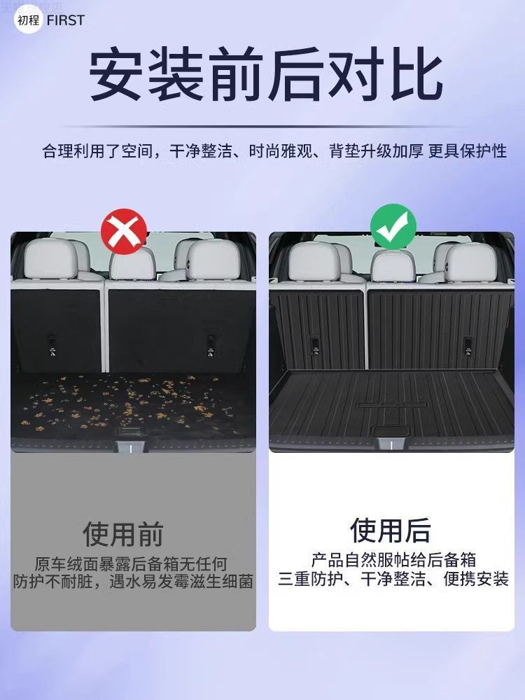 Suitable for tpe ideal L6 special trunk mat car interior decoration accessories modified car accessories tail box mat