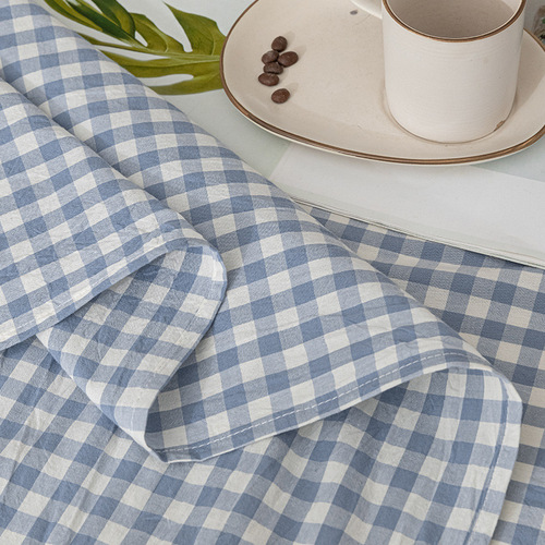 日系100%全棉水洗棉床单单件夏季纯棉单人宿舍被单格子枕套三件套