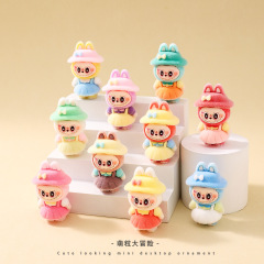 植绒田园小兔手工diy饰品配件 创意小礼品高级感办公室桌面小摆件