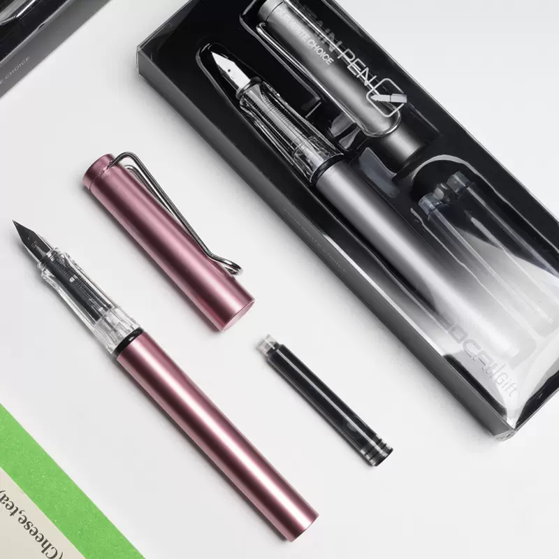 9020圆杆盒装正姿钢笔 高档礼盒学生练字钢笔 专用可替换墨囊钢笔