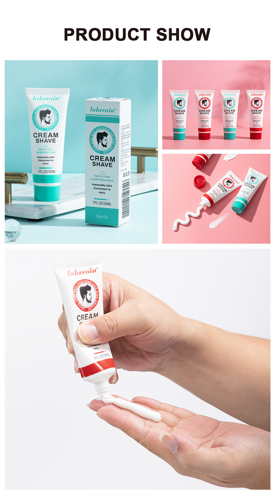 Cross-border lakerain Shaving Cream: Gentle, refreshing, Softening and silky shaving cream undefined
