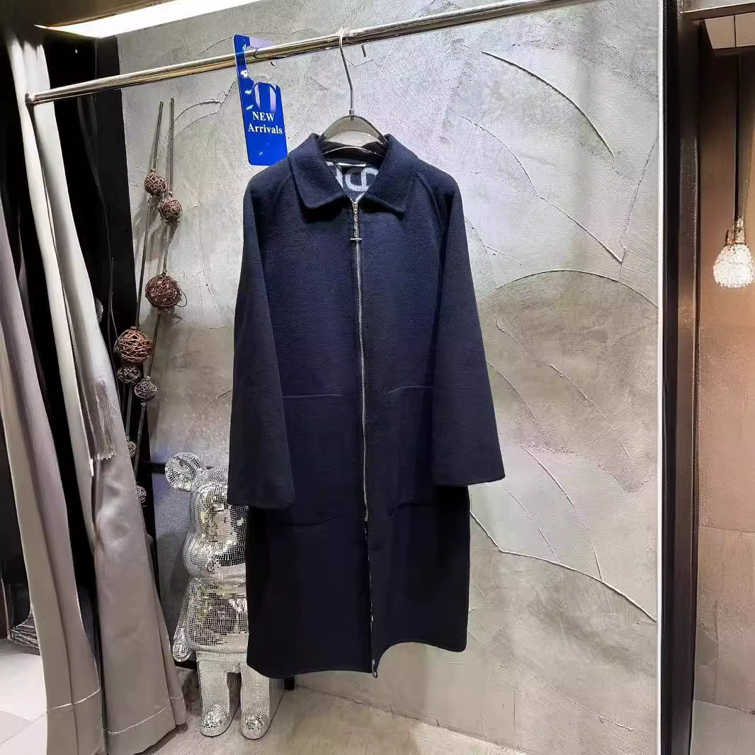 Высококачественное женское пальто Nanyou из 100% кашемира, новинка осени-зимы, двустороннее, ручная работа, простое и элегантное, для повседневной носки.