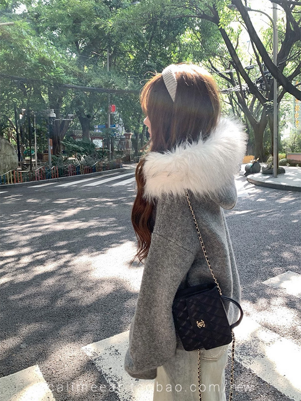 CallmeEar//【大毛领毛衣】开衫外套女秋冬宽松显瘦软糯针织衫|undefined