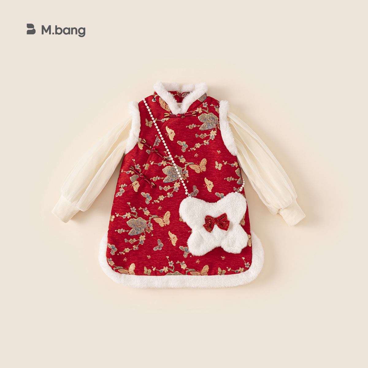Ropa de niños Youbao niñas cheongsam vestido de invierno para niños estilo chino Tang vestido de aniversario vestido de invierno bebé