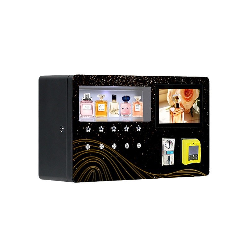 Perfume spray máquina expendedora de autoservicio de escritorio 24 horas sin personal pequeña máquina expendedora de aromaterapia inteligente montada en la pared