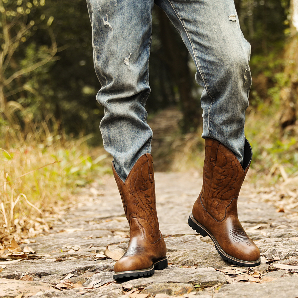 Big Tree elements Western cowboy boots for men_voghion.com
