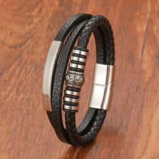 (Cross-border trading), retro woven design brand bracelet stainless steel