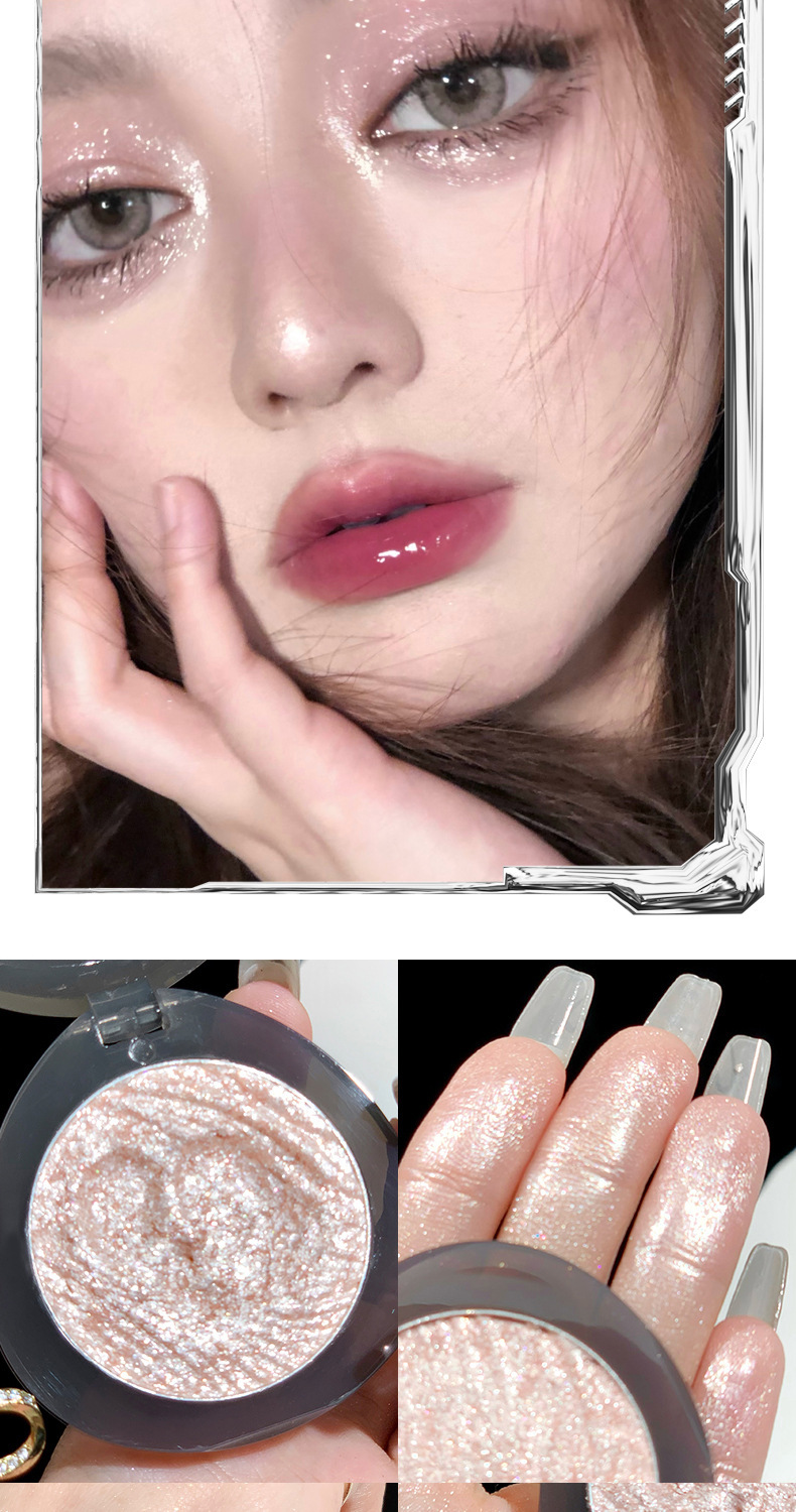 xixi Moon Pool Dark High-gloss Powder Plate, mashed potato texture, pearlescent small diamond fine sparkle, brightening the sleeping eye, single color Eyeshadow undefined